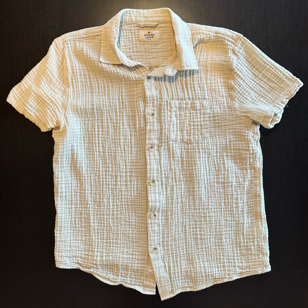 Marine Layer Button Up Shirt in Sand